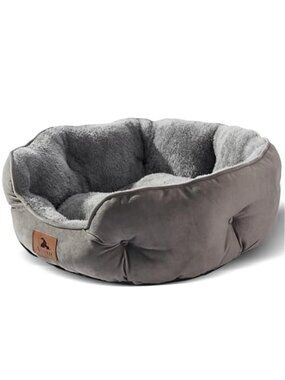 Calming Dog Bed Cat Bed Soft Sherpa Round Pet Bed Non Slip Washable Small Medium